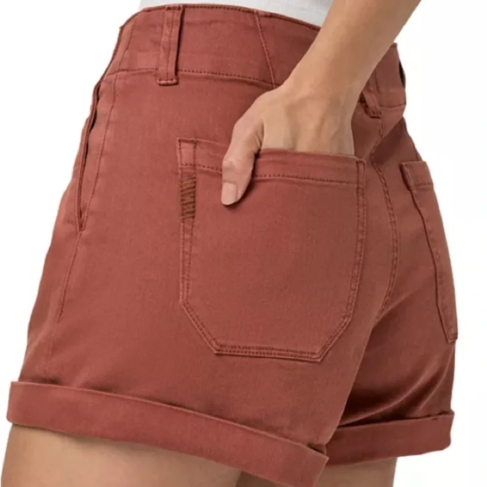 PAIGE Brooklyn High Waist Shorts with Cuffed Hem - Picture 3 of 10